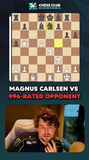 Magnus SACRIFICES HIS QUEEN Into CHECKMATE Against 996-Rated Player 😱😅