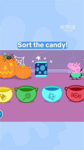 Sort Halloween candy with George! 🍬🎃 World of Peppa Pig, now on Netflix Games!