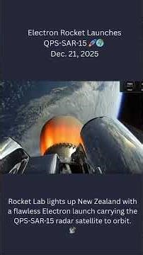 Electron Rocket Launches QPS-SAR-15 🚀🛰️ Dec. 21, 2025 #shorts