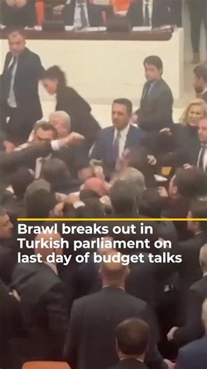 Brawl breaks out in Turkish parliament on last day of budget talks