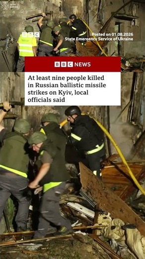 Russian strikes on Kyiv kill at least nine, Ukraine officials say. #Ukraine #Russia #BBCNews