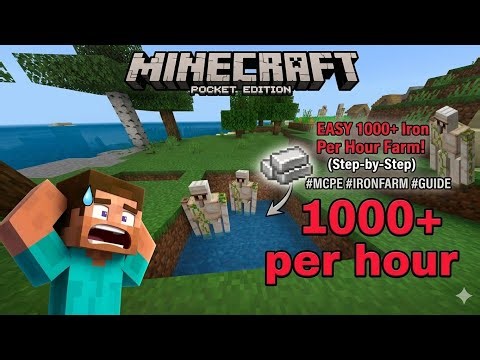EASY 1000+ Iron Per Hour Farm! (Step-by-Step) | @minecraft @crabxplayz