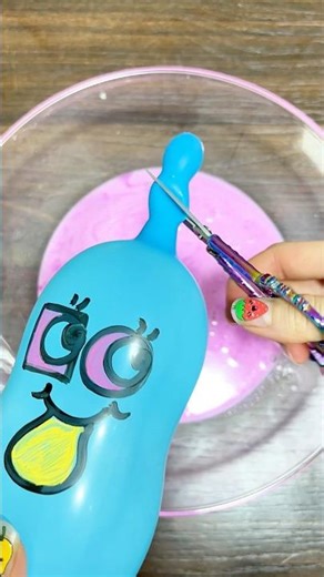 Cutting Funny Face Balloons! 🎈✂️ Most Satisfying Thick Slime ASMR 🤤