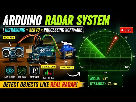 Arduino Radar System 🔴 Ultrasonic Sensor + Servo + Processing #arduino #arduinoproject #electronic