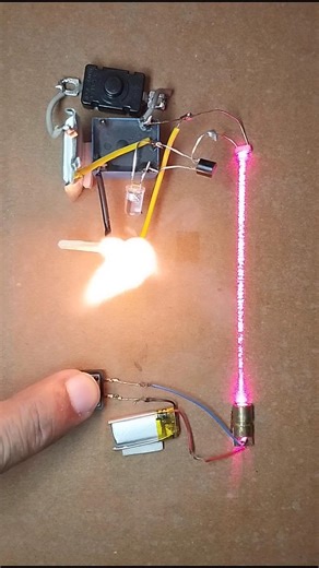 Long range Laser controlled fire #firecracker #wireless #diy