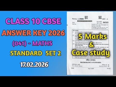 10 cbse Maths board standard paper set 2 - 5 marks solutions | Maths standard set 2 solutions 2026