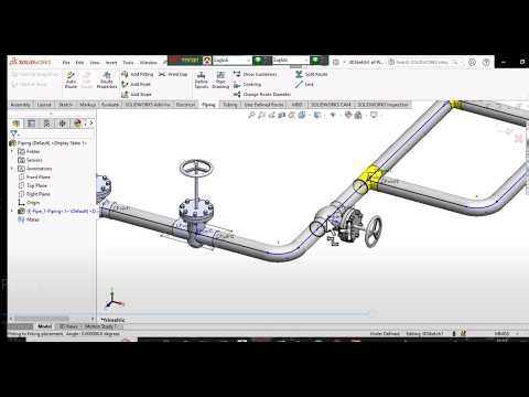 SolidWorks 3D Piping Routing Assembly Tutorial | Complete Step-by-Step Guide | CA DesignUp
