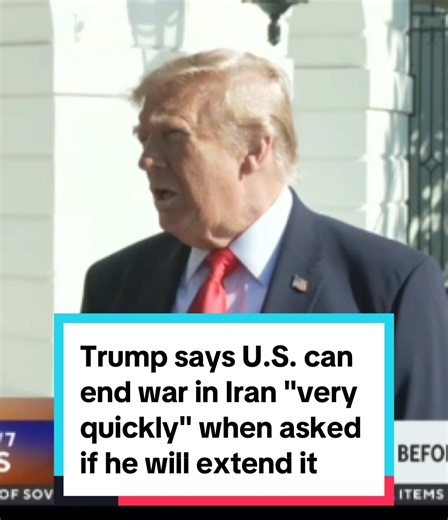 When asked whether the U.S. is preparing for an extended conflict in Iran, President Trump tells CBS News' @Weijia Jiang,