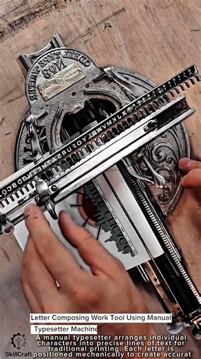 Letter Composing Work Tool Using Manual Typesetter Machine #worktool