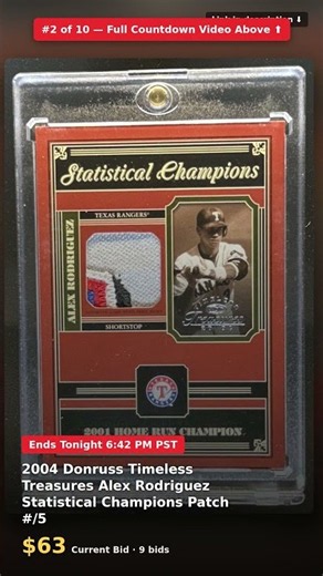 #2 - Ending Today - Link Below: 2004 Donruss Timeless Treasures Alex Rodriguez Statistical…