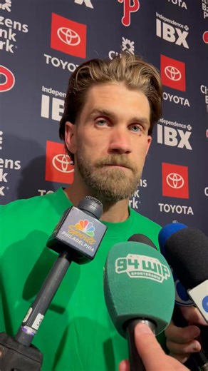 Phillies star Bryce Harper was asked about Trea Turner and Bryson Stott picking it up after their 9-1 win over the Athletics.Harper called Stott and every day player, adding he hopes Stott gets that chance. Stott was asked how much being an every day player would help. @SportsRadioWIP @KYWNewsradio