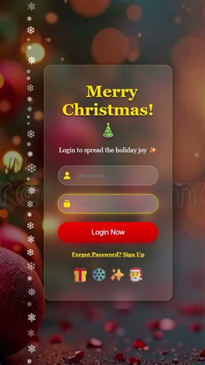 Christmas Design Login Form🎄Using HTML CSS| #coding #frontendcourse #shorts #website #vlog #trend