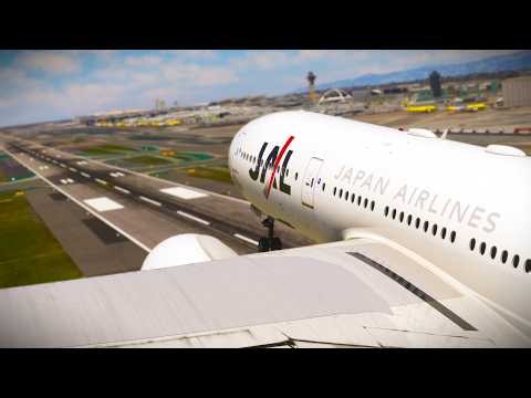 Boeing 777 Makes SMOOTH Landing at LAX Airport