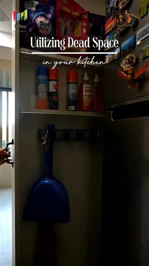 Turn Dead Kitchen Space into Smart Storage! 😍 #KitchenHacks #kitchendesign #organizedliving
