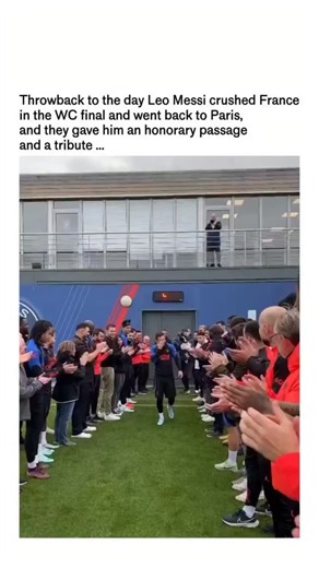 ROHIT on Instagram: "The post features a 27-second video of Lionel Messi receiving a guard of honour from PSG staff and players upon his return to training on 19 December 2022, shortly after Argentina's World Cup final victory over France, with the club presenting him a plaque in recognition of his achievement. This tribute highlights Messi's global stature, as PSG—despite his impending departure—honoured him with an emotional welcome, contrasting the rivalry in the final where he scored twice i