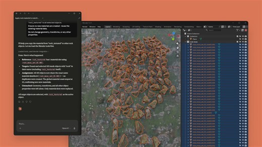 Claude now connects to the tools creative professionals already use.With the new Blender connector, you can debug a scene, build new tools, or batch-apply changes across every object, directly from Claude.