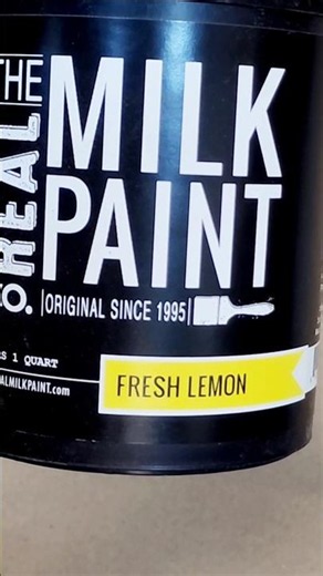 Scrap Poplar Shelf | Non Toxic Paint | 1st Coat Fresh Lemon #milkpaint #shorts #scrap