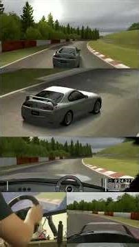 SUPRA FULL SEND at the Nürburgring with ROAD TIRES (Gran Turismo 4) (Steering wheel gameplay)
