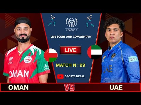 Oman vs UAE CWC League-2 Live score and Commentry 2026