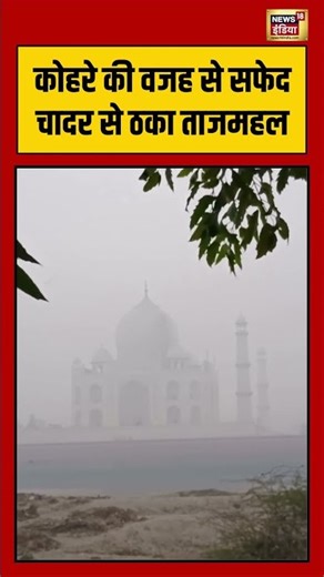 कोहरे की वजह से सफेद चादर से ठका ताजमहल | #tajmahal #fog #agra #shorts
