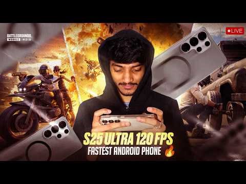 BGMI WITH ARYANOGisLIVE | SAMSUNG S25 ULTRA 120 FPS BGMI TEST 🔥CONQUEROR PUSH GAMEPLAY #bgmi #120fps