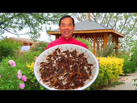 The Most Exotic Scorpion Dish, Stir-Fried with Garlic and Red & Green Chilies! | Uncle Rural Gourmet