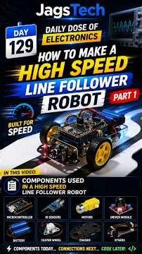 High Speed Line follower robot 🤖 #JagsTech #LineFollowerRobot #Arduino #Robotics #DIY #LineFollower