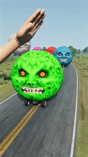 Big & Small Moon Cars vs Giant Hand Slap - BeamNG.drive