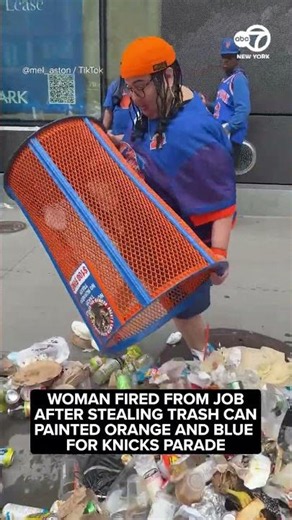 Woman fired from job after stealing Knicks trash can