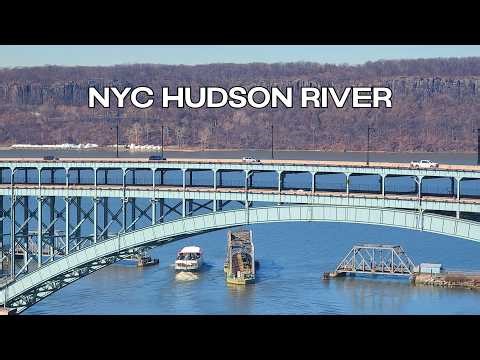 🔴NYC RAILCAM🚆 Amtrak Along the Hudson River + City Sounds ASMR