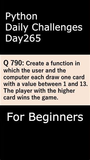 Python Daily Challenges Day265 For Beginners #programming #python #beginnersstitch
