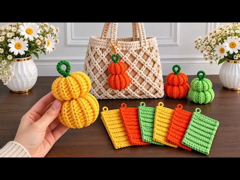 🎃 How to Crochet a Pumpkin Keychain & Bag Charm 🎃 Easy Step-by-Step Tutorial