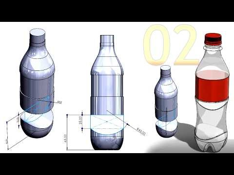 2-Project 57 | Soda Bottle with Cap |: Sketch 2 Side cut 1 right #solidworks #tutorial #drawing