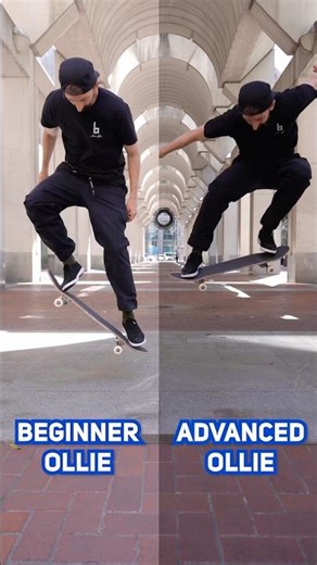 Beginner VS advanced ollie. #skateboarding #ollie