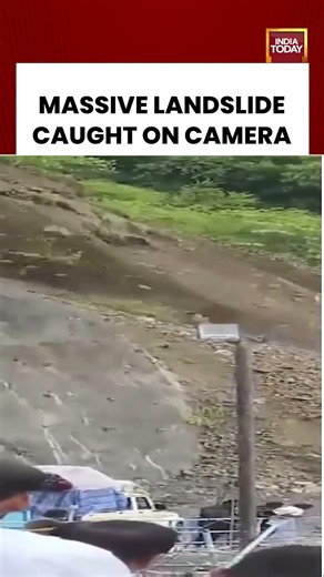 MASSIVE LANDSLIDE CAUGHT ON CAMERA #landslide #viralvideo #shorts