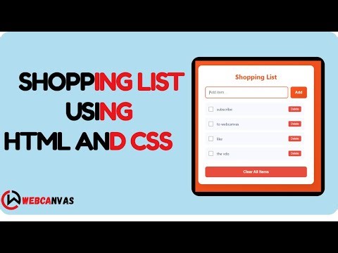 Shopping List | HTML CSS JS | Web Canvas