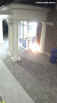 Fire forms outside Grafton Public Library