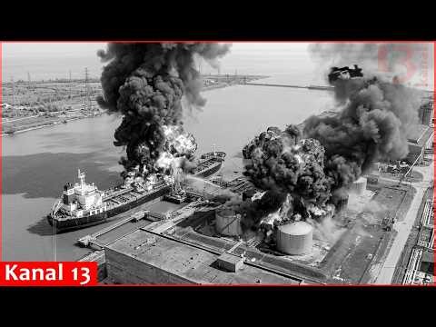 Ukrainian drones struck and blew up Russian “shadow fleet” tanker, 3 oil bases in Taganrog, Crimea