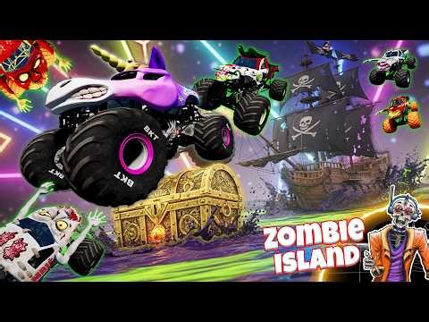 Searching For The Pirate's Curse Lost Treasure: Monster Truck Treasure Hunt!