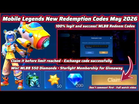 Mobile Legends New Redeem Codes May 14, 2026 MLBB Redeem Codes - Diamonds Redeem Codes 100% Legit