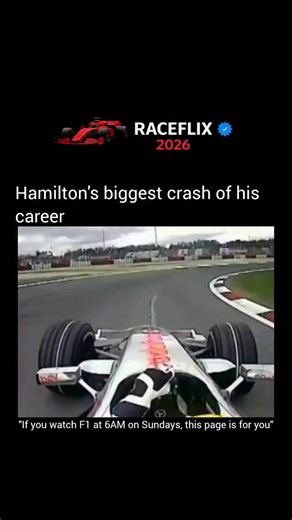 Racing Archive | Race Flix 🇺🇸 on Instagram: "Follow us @raceflix2026 for iconic F1 moments explained. 🏁 This onboard shows one of the heaviest crashes of Lewis Hamilton’s Formula 1 career. At extreme speed, a sudden loss of grip sent the car out of control, leaving the impact unavoidable. The violence of the crash highlighted just how little margin exists at the limit—and how crucial modern safety systems are in protecting drivers. A brutal reminder that even the greatest drivers can be caugh