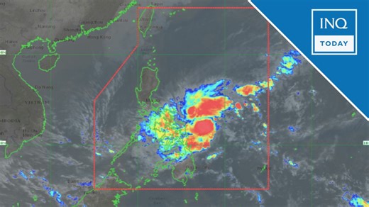 Tropical Cyclone Wind Signal No. 1 is raised over 14 areas as Tropical Storm Ada turns more northward over the Philippine Sea east of Eastern Visayas. | INQUIRER.net