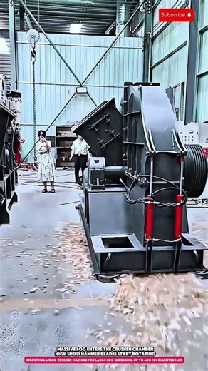 industrial wood crusher machine for high capacity log shredding up to 600 mm diameter