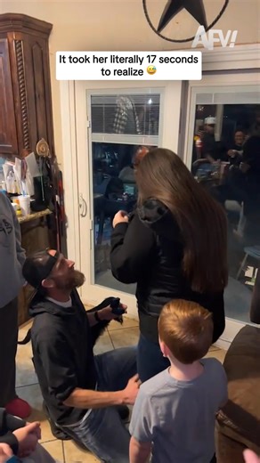 Awww they got engaged at 12:00:17 🥹 #afv #newyears #proposal #funny | America's Funniest Home Videos