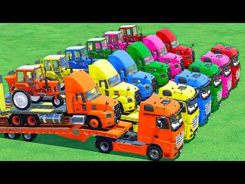 TRANSPORTING MINI To GIANT Trucks & Triple Wheel With SPREADER In Fs22 | Farming Simulator 22