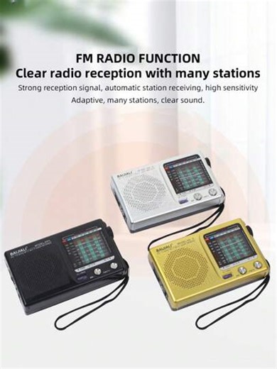 Portable AM/FM Radio, Full-Band Radio, Mono, Digital Processing Chip, Battery Power Supply, Long Battery Life, Alarm And Sleep Function,Old-Fashioned Full-Band Retro | SHEIN