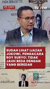 Akhirnya Ijazah Jokowi Diperlihatkan, Begini Reaksi Pengacara Roy Suryo #ijazahjokowi #jokowi