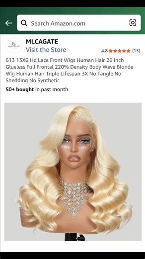 @mlcagate_amazon_hair 13x6 613 Blonde Wig Human Hair from MLCAGATE Wig on Amazon! Link in my bio #613wig #613hair #613frontalwig #613wigs #blondewig