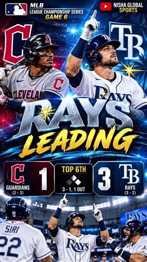 Rays vs Guardians 🔥 Tampa Bay Leads 3-1 | ALCS Game 6 | MLB Playoffs 2026 ⚾