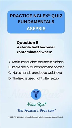 NCLEX ASEPSIS Practice Questions 6-10 | Nursing Exam Prep